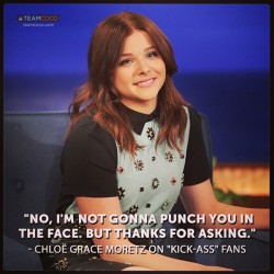 teamcoco:  #ChloeGraceMoretz on last night’s episode of #CONAN. #KickAss #HitGirl (at Warner Bros Stage 15)