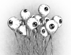 red-lipstick:  Philip Blackman aka NobbyNobody (UK) - A Bunch Of Eyeballs, 2012 Drawings: Biro Ballpoint Pens 