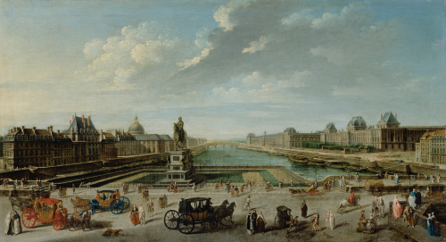 Nicolas-Jean-Baptiste Raguenet - A View of Paris from the Pont Neuf (1763).