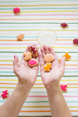 sweetoothgirl:    Mini Colorful Leaf Cookies