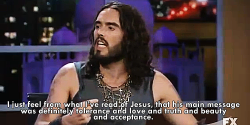 tom-sits-like-a-whore:  fueledbypureawesome:  commandercocktease:  raphmike:   Russell Brand &amp; the Westboro Baptist Church    wouldn’t it be funny if Russell was actually Jesus in disguise tho i mean look at him plus he seems to know his shit i