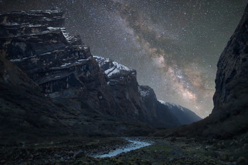 The Milky Way above the Himalayas. Photo by Anton Jankovoy. [1920×1280].