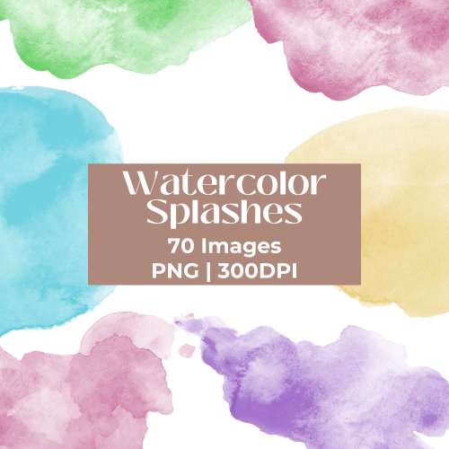 Pastel Watercolor Splash Clipart, Commercial Use, Digital Instant Download