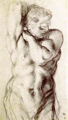 Depiction of a twisted torso of a young man.