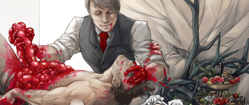 pyjamazombie:  My entry for the Hannibal ‘Banquet’ FanbookWhich I am allowed to post now~! I had a different version as well which I will post later. Enjoy~! 