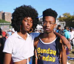 Anzie (model) and Myles (photographer), at the AFROPUNK Festival in Brooklyn.