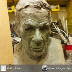 tophatandgoggles:@rick_obrien is a tremendous artist who I have had the pleasure of meeting at a couple art openings, look at this sculpt of #leonardnimoy he created yesterday. Be sure to follow him to see more of his inspirational #art. #LLAP