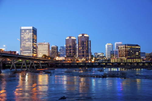 Richmond, Virginia Skyline from the Manchester Floodwall Walk 