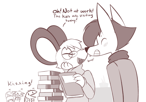 theartmanor:Booping her nose at work!D’aww <3