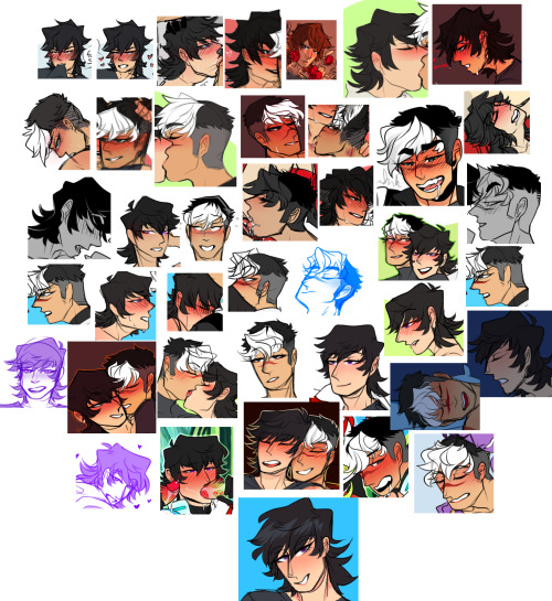 dino-dicks: to cap off 2016, heres every single time i have drawn Keith and Shiro, sort of chronolog