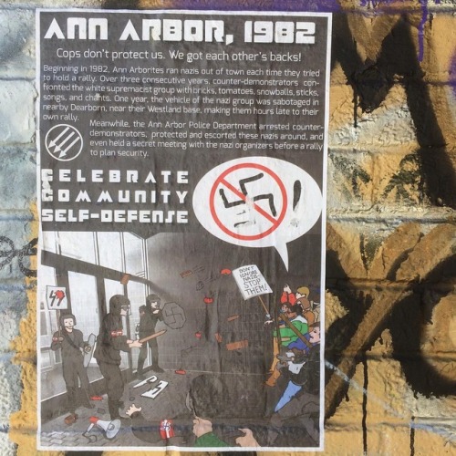 Antifascist poster seen in Ann Arbor, Michigan