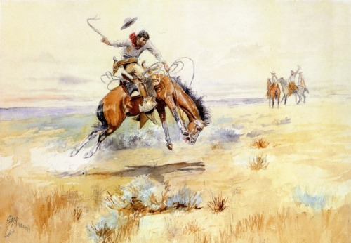 artist-charles-russell: The Bronco Buster, 1894, Charles M. Russell