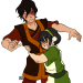 :cucimei:Everyone else went on a life changing field trip with Zuko. Now it’s my turn[ID: A digital colored drawing of Zuko and Toph. Toph is wearing her usual green outfit and headband, and is tightly hugging Zuko around the waist. Her eyes are