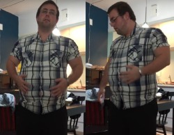 bigbellyboiz:  oac47:  2016-Aug Post #11 (I) - https://www.youtube.com/user/oac47h/playlists   Stuffed and fed right out of his shirt.