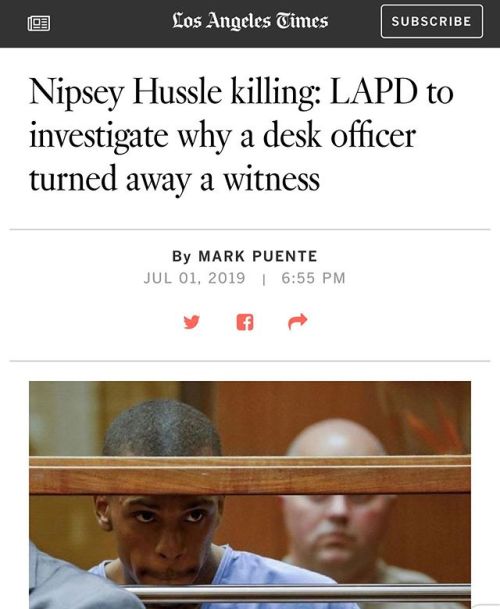 LAPD to investigate LAPD turning away witness to the crime &hellip; this is the definition of a 