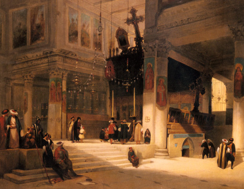 Followers inside an Eastern Church by Fabius Germain Brest (click to enlarge)