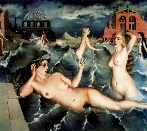 Porn Pics magictransistor:  Paul Delvaux. Nymphs Bathing.