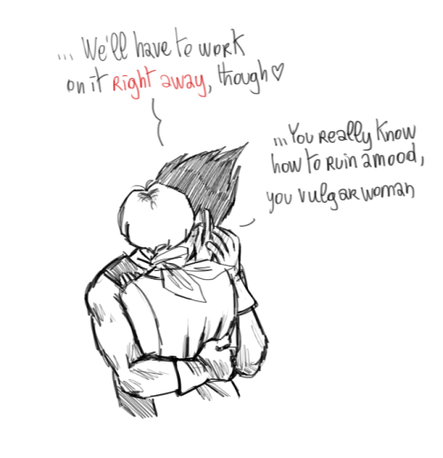 stupidoomdoodles: dunno, just wanted to put the “vegeta is the one who asked for another baby&