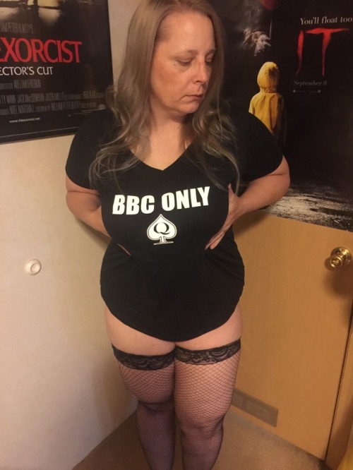 blackcockwife: Took some pics in my new shirt……… I love BBC!