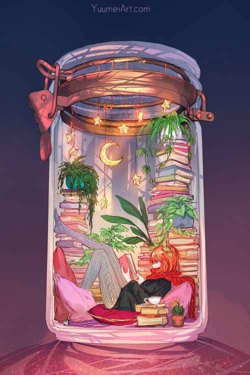 yuumei-art:Finally finished all 6 of my Terrarium Life series~I first started this series when Covid