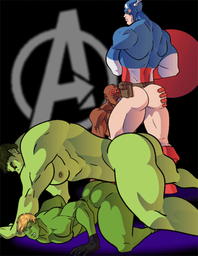 patrickfillion:  Hulk pounds Hulkling. Cap America face fucks Patriot.  AWESOME