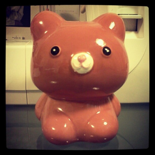 New Asian friend. I can even stick pennies in him. #demonicwoodlandfauna #kawaii #novelties #daiso #