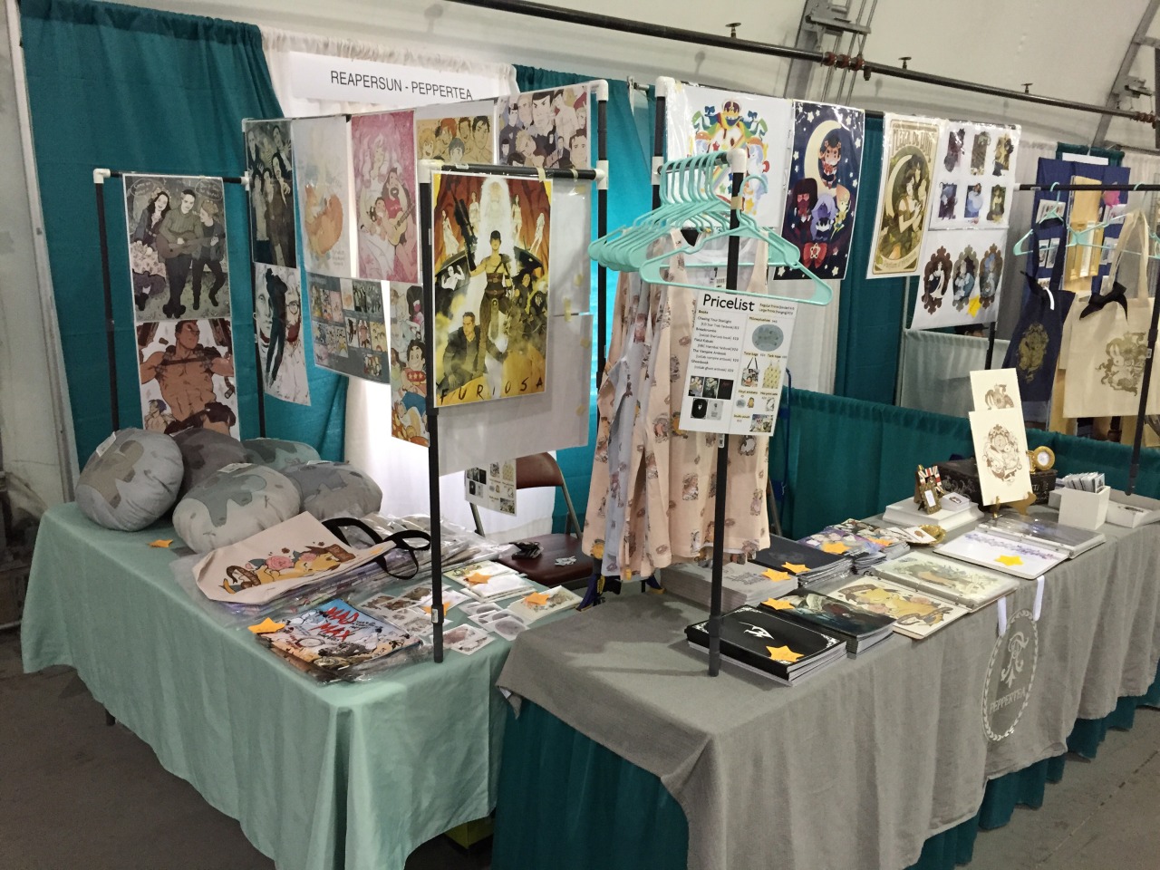 Our table at APE :)  I’m really happy with our table setup this time; its too bad