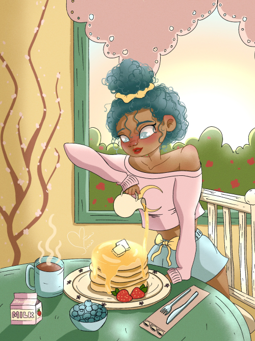 Breakfast! I just felt like doing something cute and glowy with Sailor Moon vibes. The 90′s anime is