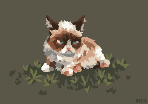 Quick Grumpy Cat sketch for today’s Pixel_Dailies on Twitter.
