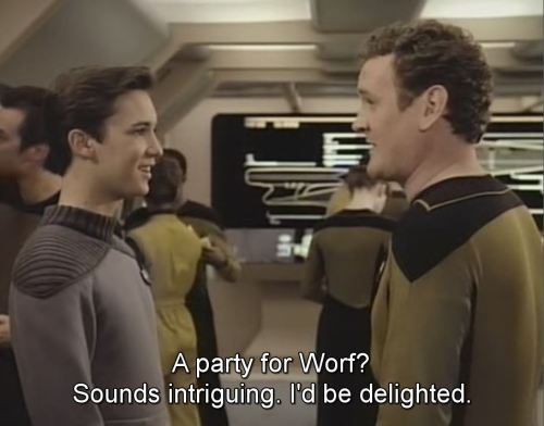 thesadchicken: legion-of-liars: i laughed AND YEARS LATER HE HAD TO GO TO WORF’S BACHELOR PART
