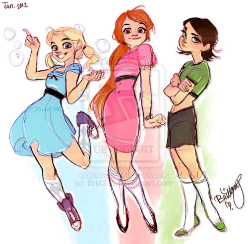 wondernez:  britt315:  ~I Used to Be Afraid of Falling~ princesspea5456 had suggested to me a while ago that she’d love to see me draw my version of Power puff girls!(older) And since I’ve been wanting to draw the power puff girls since forever ago,