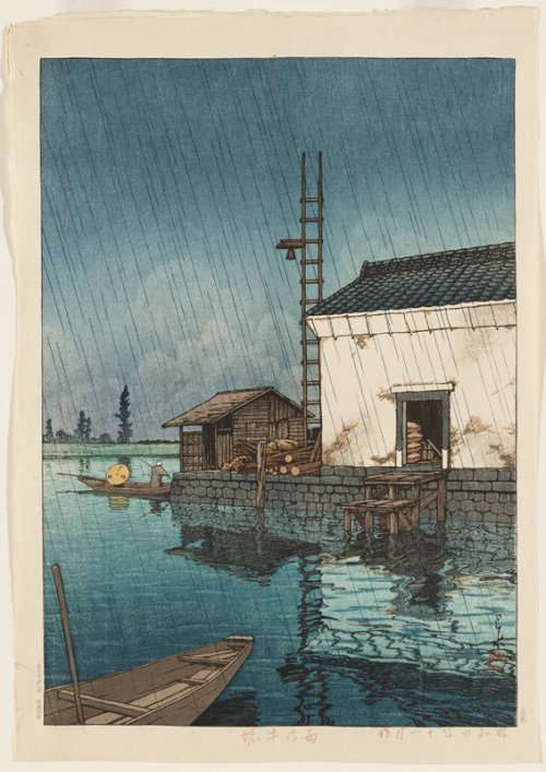 mia-japanese-korean: Ushibori Moat in Rain, Kawase Hasui, 1930s, Minneapolis Institute of Art: Japan