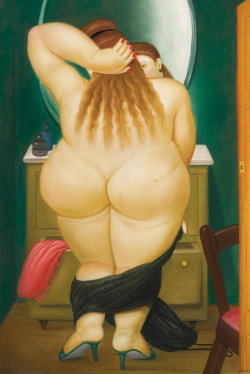 art-mirrors-art:  Fernando Botero - Desnudo ante el espejo (1983)