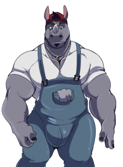 dynewulf:  And here he is!  Meet Richard, from my visual novel “Extracurricular Activities”.   Due to popular vote of my Patrons, he is a Rhino.  He is one of the  other guys that lives in the Shelter with the MC and Maria.  A Southern  guy in