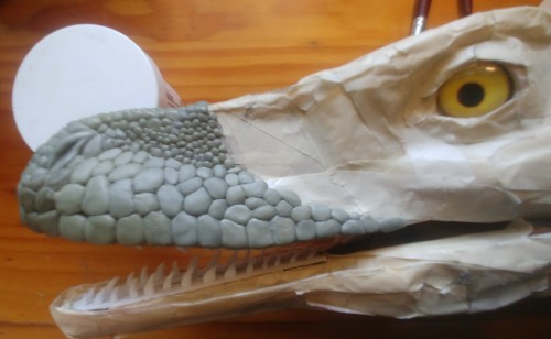 Update On The Life Sized Velociraptor- I've Finished The Scales On The Left Side Of The Snout! Onto The