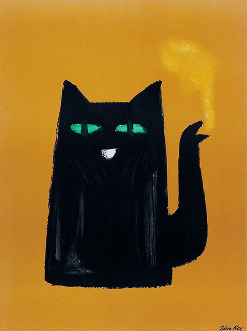 Julian Key, first wordless advertising poster,1966. Chat noir coffee brand, Douwe Egberts, Belgium.