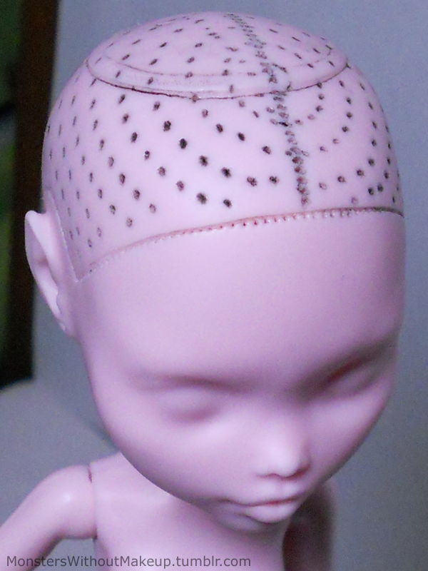 Advice to Cover Bald Spots After Rerooting Doll. : r/DollCustomization