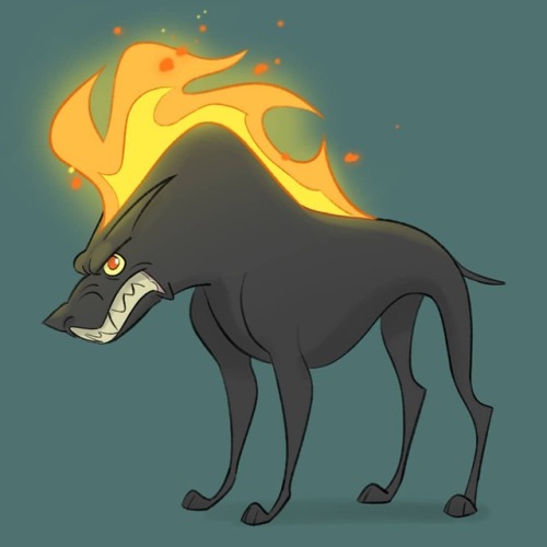 A spooky hellhound for today&rsquo;s #inktober prompt &lsquo;Scorched' . . . #inktober2018 #