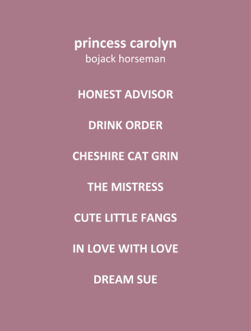 tv tropes/character posters → princess carolynfor @fernsong