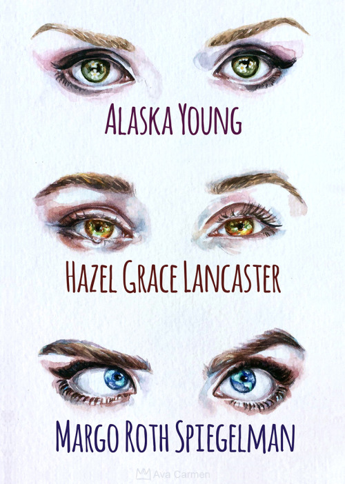 : Windows to the SoulWatercolorTribute to the leading ladies of fishingboatproceeds (John Green)’s novels featuring iamcaradelevingne as Margo and ShaileneWoodley as Hazel.Look closely, the detail in each eye is meant to represent a very important