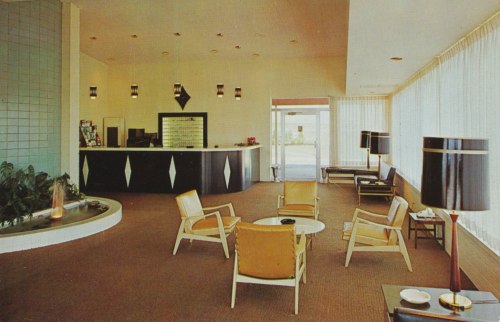 deadmotelsusa:Midcentury modern is a term coined by Journalist Cara Greenberg in the 1980s. It&rsquo