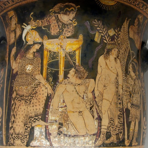 lionofchaeronea: Orestes arrives at Delphi, begging Apollo to free him from the pursuing Furies sent