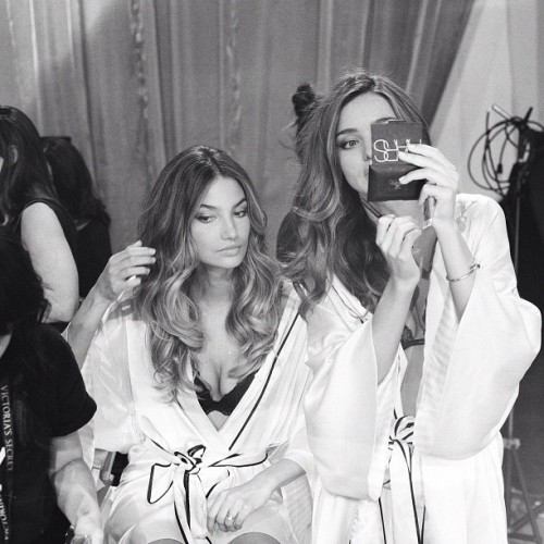 Lily Aldridge & Miranda Kerr backstage at the 2012 VS Fashion Show in NYC | ph. by @sash19