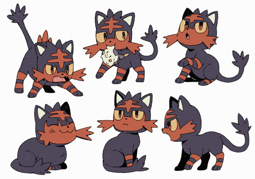 bluekomadori:A fire kitten! Here are other alola starters: Popplio & RowletI made sticker sets f