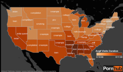 armedplatypus:  victran:  awesomeness2:  freexcitizen:  comicbookmetalhead:  fuckyeah-nerdery:  mildlyamused:  nevver:  Map of each state’s most popular search term  Awwww yeah, get that sexy gravity defying boob physics, Kentucky.  LMAO, creampie.