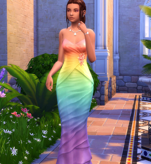 frenchiesimgirl:A simple Pride wedding dress recolor. Just a very simple recolor of the updated dre