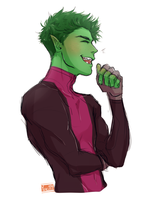 yuki119:  did a dood of a cute beast boy for the twitters & thought i might share it here on the