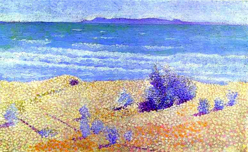 Beach on the Mediterranian, 1891, Henri-Edmond CrossMedium: oil,cardboardhttps://www.wikiart.org/en/
