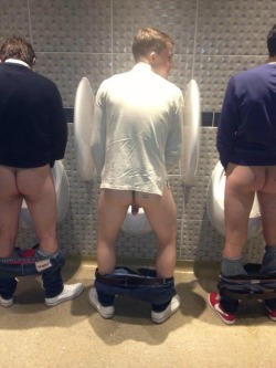 Sexysubdad:  When Using A Public Urinal, A Sub Should Drop Its Pants Entirely, Or