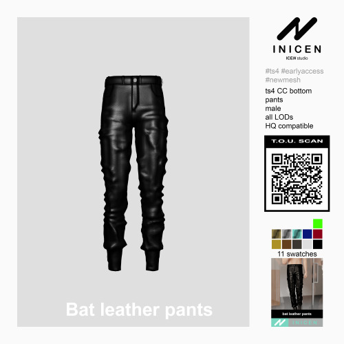 INICEN bat leather pantsthe sims 4You can read all details in cover photo.thank you for your support